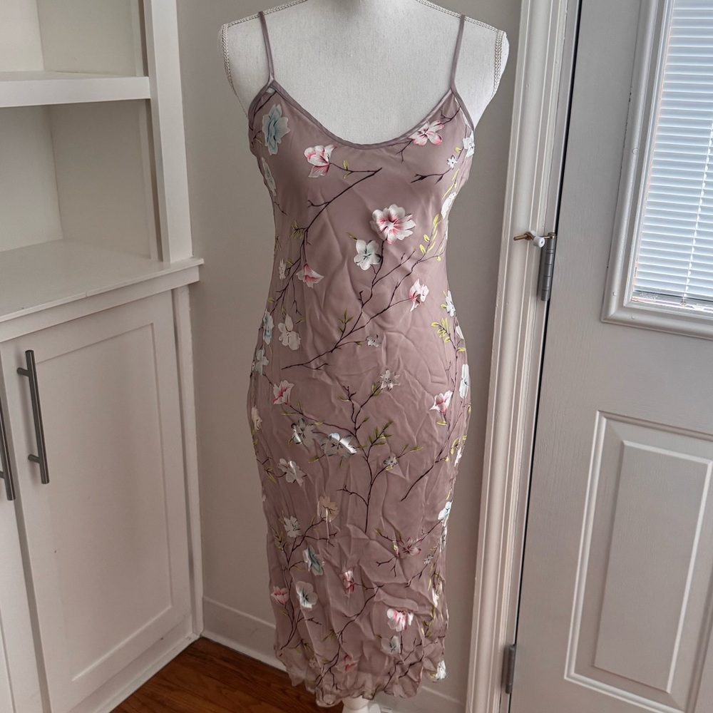H&M Pink Sleeveless Spaghetti Strap Midi Dress